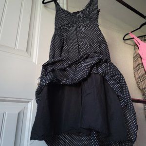 Black and white polka dot sundress (womens) w/pockets